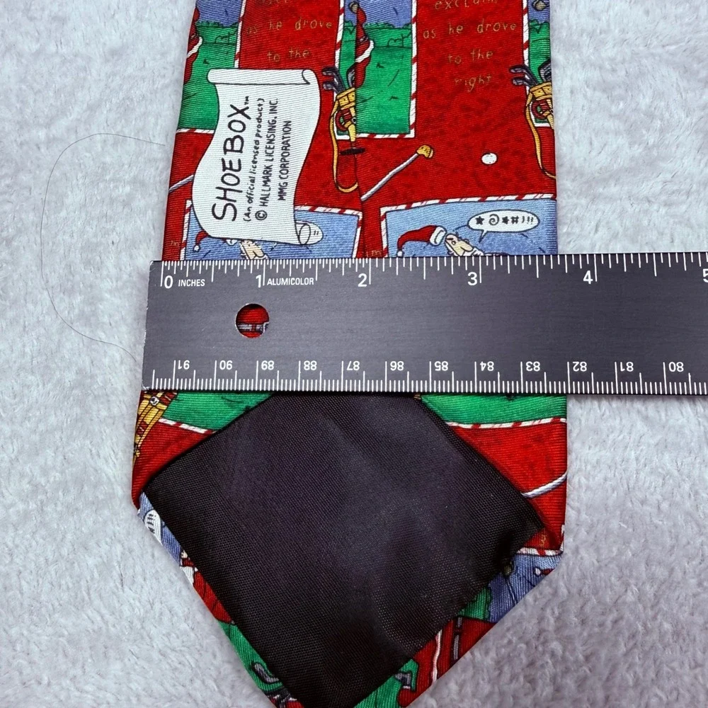 Shoebox Hallmark‎ Golf Santa Christmas Novelty Necktie Holiday Gift